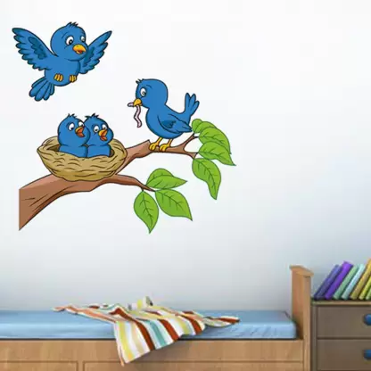 1bhaav Blue Birds Wall Sticker (4) 1bhaav Blue Birds Wall Sticker