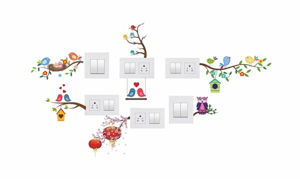 1bhaav Birds Design switch Sticker