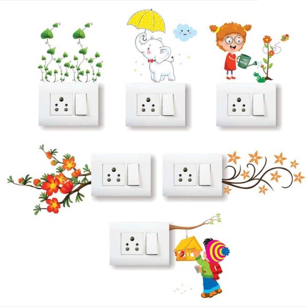 1bhaav Flowers Switch Board Sticker