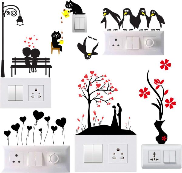 1bhaav Flowers Switch Board Sticker
