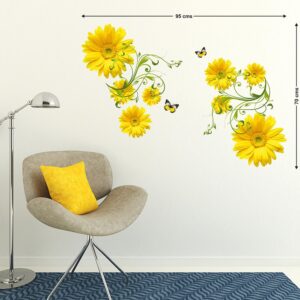 1bhaav Yellow Flowers Sticker
