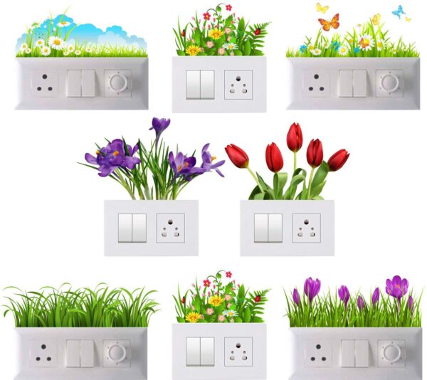 1bhaav Flowers Switch Board Sticker