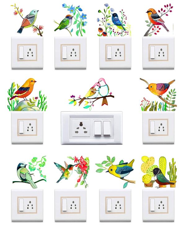 1bhaav Birds Art Switchboard Sticker