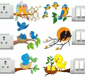 1bhaav Birds Switch Board Sticker