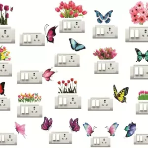 1bhaav butterfly flower Switch Sticker