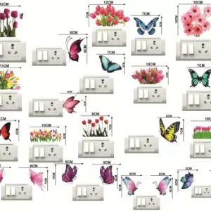 1bhaav butterfly flower Switch Sticker