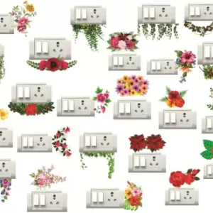 1bhaav flower Switch Board Sticker