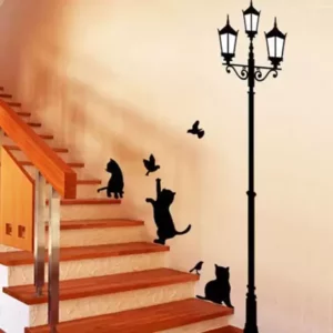 1bhaav Ancient Lamp and Black Cats Sticker