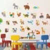 1bhaav Animals Name Wall Sticker
