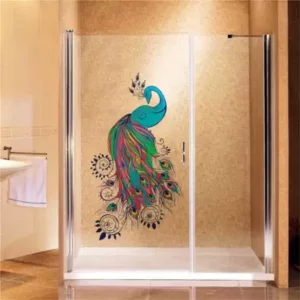 1bhaav Bluish Peacock Wall Sticker