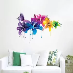 1bhaav Flowers with Butterfly Sticker