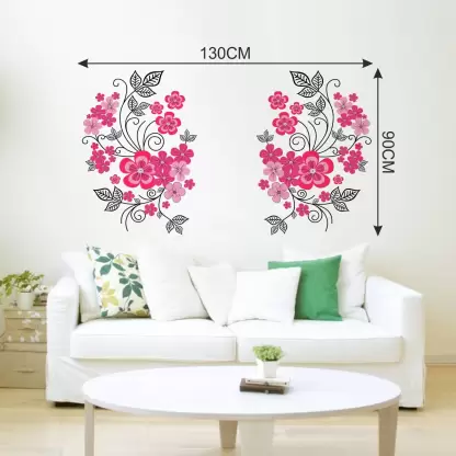 1bhaav Flowers with Vine Art Wall Stickers (2)