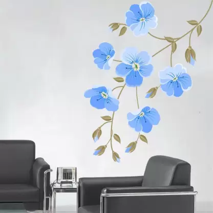 1bhaav Indigo Flowers Wall Sticker (4)
