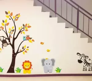 1bhaav Jungle Animals Wall Sticker