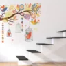 1bhaav Colorful Birds Cages Removable Sticker