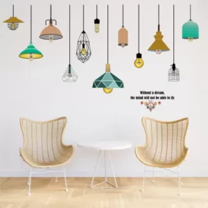 1bhaav Decorative Hanging Lamp With Life Quotes Self Adhesive Sticker