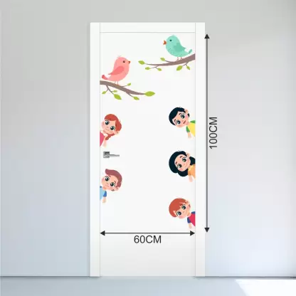 1bhaav Kids with Birds Wall Stickers Self Adhesive Sticker (2)