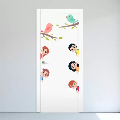 1bhaav Kids with Birds Wall Stickers Self Adhesive Sticker (4)