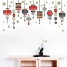 1bhaav Lamp & flower Removable Sticker