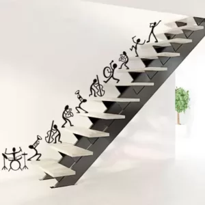 1bhaav Music Band Set Of 10 Stair Wall Stickers