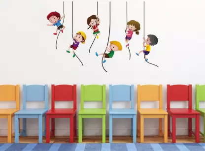 1bhaav Rawpockets Wall Decals ' Kids Hanging on The Rope ' Wall Stickers (1) 1bhaav Rawpockets Wall Decals ' Kids Hanging on The Rope ' Wall Stickers