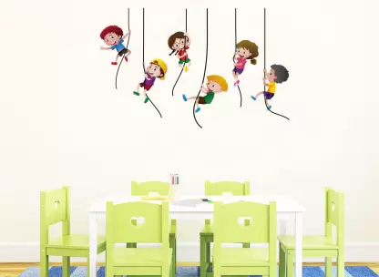 1bhaav Rawpockets Wall Decals ‘ Kids Hanging on The Rope ‘ Wall Stickers (3)