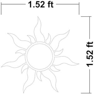 1BHAAV Sun Model-3D Acrylic Mirror Wall Stickers 1.5 Feet Self-Adhesive