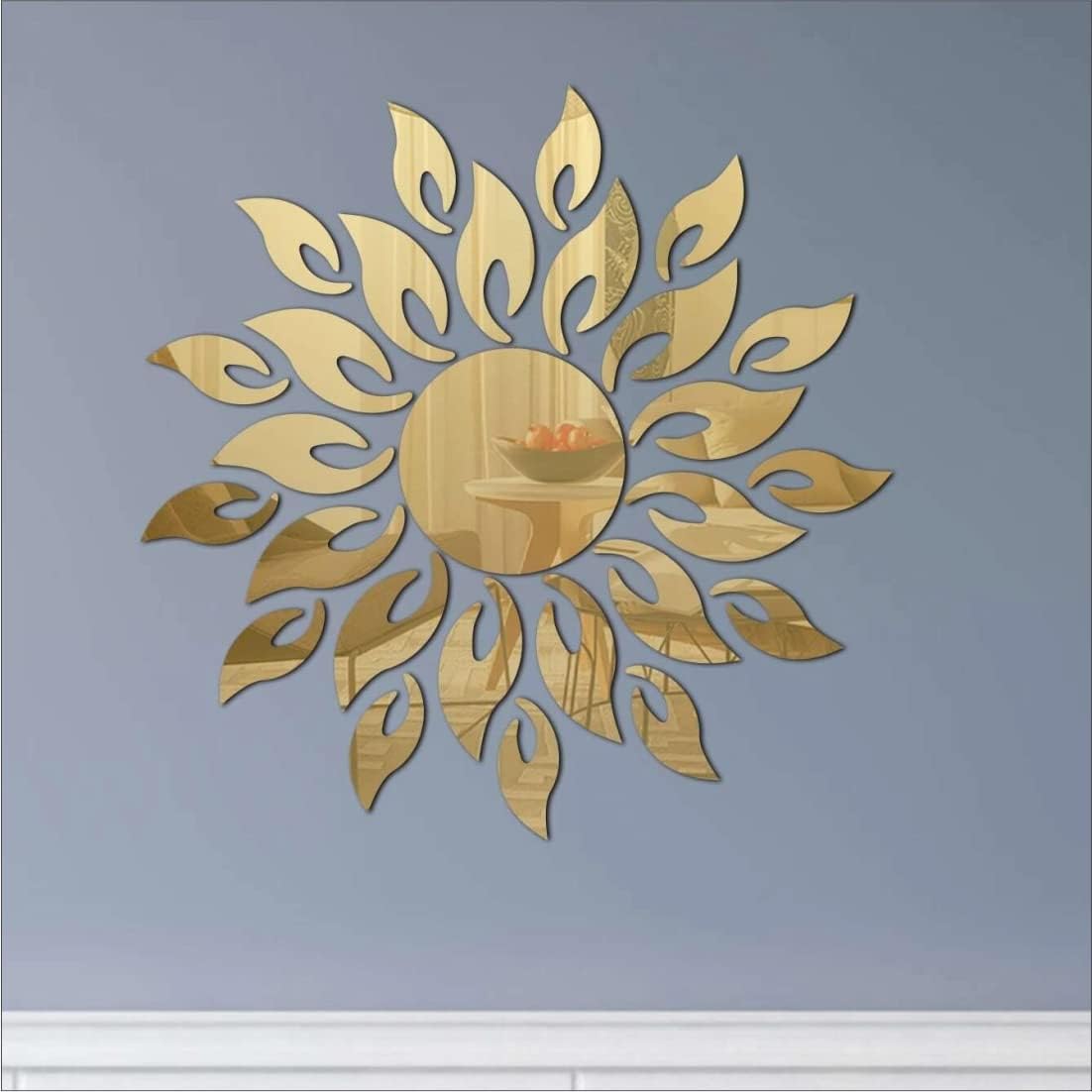 519-ZeA-+0L._SL1102_ 1BHAAV Sun Golden - 3D Acrylic Decorative Mirror Wall Sticker