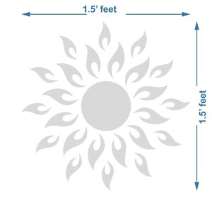 1BHAAV Sun Golden 1.5 Feet Decorative Mirror Stickers for Wall 3D Acrylic Stickers Wall Stickers