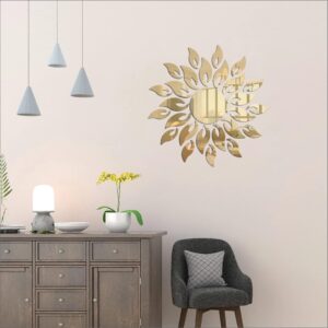 1BHAAV Sun Golden - 3D Acrylic Decorative Mirror Wall Sticker