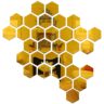1BHAAV Hexagon Acrylic Mirror with 10 Butterflies Golden Wall Decor Sticker