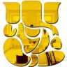 1BHAAV Ganesha Golden 3D Acrylic Decorative Mirror Wall Sticker