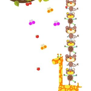 1bhaav Cartoon Animal Tree Colorful Design Decorative Wall Sticker