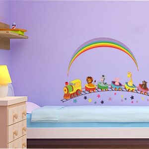 1bhaav Joy Animal Tree with Rainbow Wall Sticker