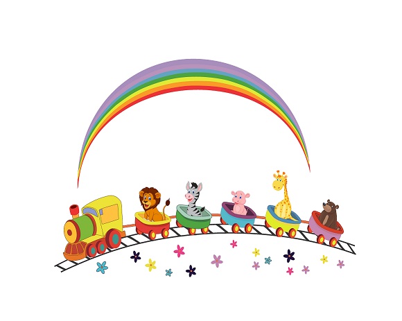 WD106 1bhaav Joy Animal Tree with Rainbow Wall Sticker