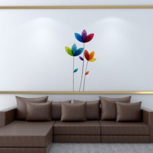 1bhaav Colorful Flower Design Wall Sticker
