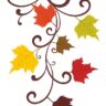 1bhaav Colorful Leaves Decorative Design Wall Sticker
