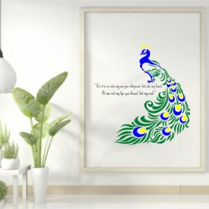 1bhaav Beautiful Peacock Design Decorative Wall Sticker