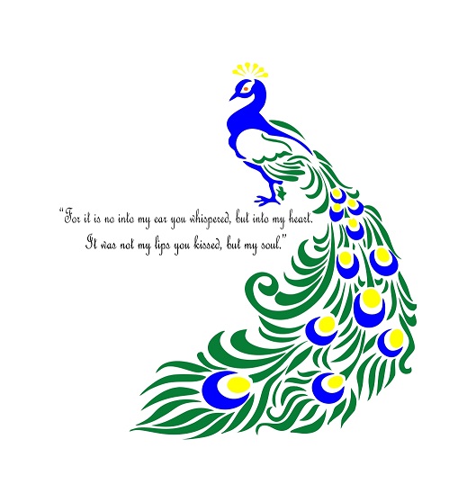 WD125 1bhaav Beautiful Peacock Design Decorative Wall Sticker