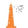 1bhaav Light House Orange Color Wall Sticker
