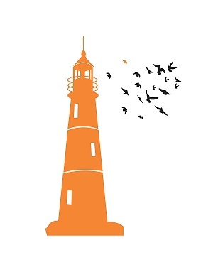 WD127 1bhaav Light House Orange Color Wall Sticker