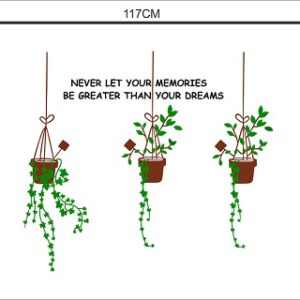 1bhaav Three Tree pots with Quote Wall Sticker