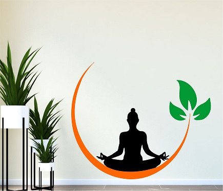 WD135-C 1bhaav Maditating Buddha Beautiful Wall Sticker
