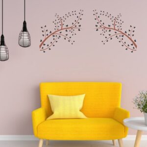1bhaav Tree Leaves Design Colorful Decorative Wall Sticker