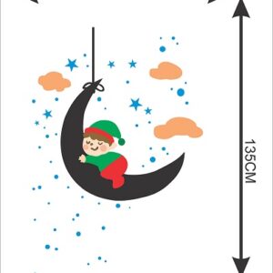 1bhaav Baby Sleep in Moon clowd Star Wall Sticker