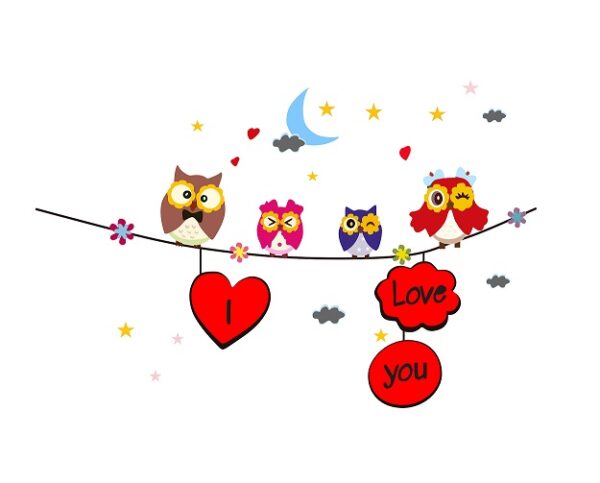 1bhaav Beautiful owl Design with clowd Star Wall Sticker
