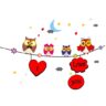 1bhaav Beautiful owl Design with clowd Star Wall Sticker