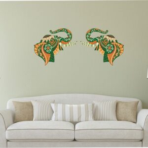 1bhaav Decorative Colorful Elephant Faces Wall Sticker