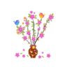 1bhaav Beautiful Flower Pot with Birds Wall Sticker