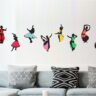 1bhaav Dancing Girls PVC Vinyl Multicolor Decorative Wall Sticker